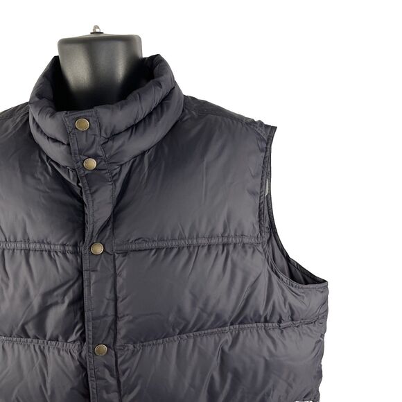 Mens Lands End Down Blend Puffer Vest Jacket Size XL Navy Blue - Picture 2 of 8